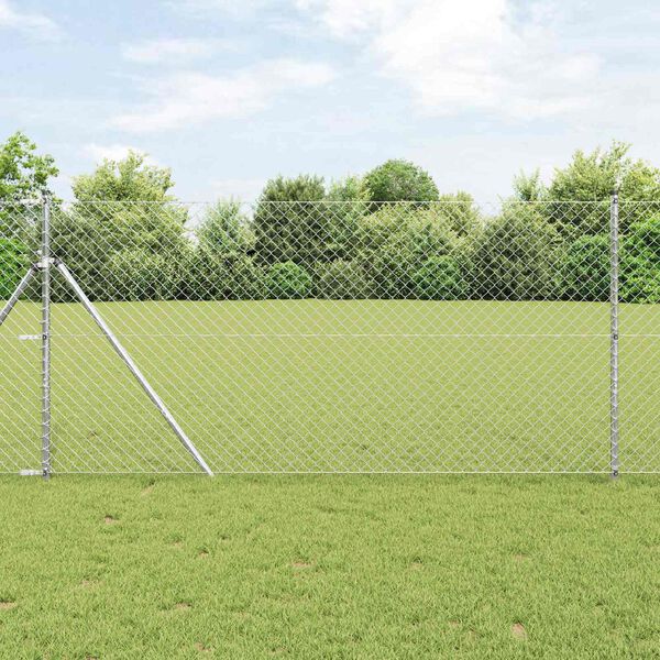 vidaXL Chain Link Fence Silver 10 x 1 m Galvanised steel