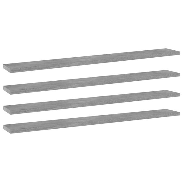 vidaXL Bookshelf Boards 4 pcs Concrete Grey 80x10x1.5 cm Engineered Wood