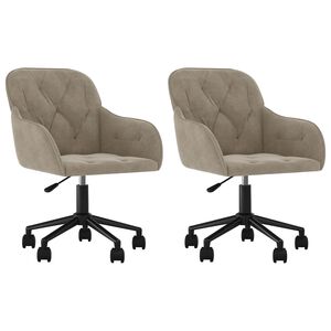 vidaXL Dining Chair 2 pcs Light Grey 55 x 59.5 x 77 cm Velvet
