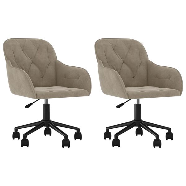 vidaXL Dining Chair 2 pcs Light Grey 55 x 59.5 x 77 cm Velvet