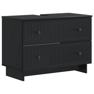 vidaXL Bathroom Sink Cabinet EDE Black 82 x 41x 59 cm Engineered Wood