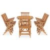 vidaXL 9 Piece Folding Outdoor Dining Set Solid Teak Wood