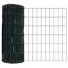 vidaXL Fence with Post Green 0.8 x 25 m Steel and PVC