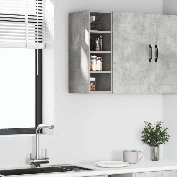 vidaXL Hanging Cabinet Riga Concrete Grey 20x29.5x60 cm Engineered Wood
