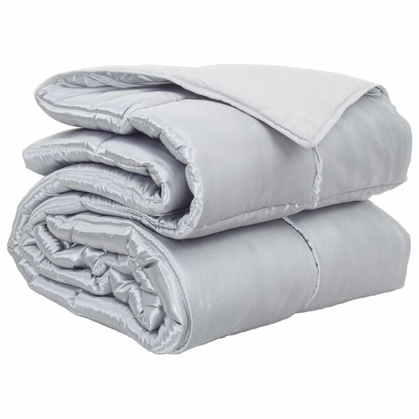 vidaXL Full Year Duvet Silver 240 x 260 cm Satin and Microfiber