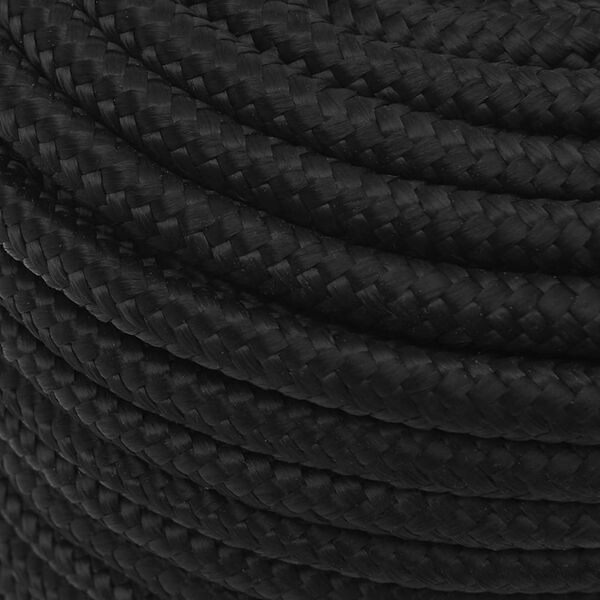 vidaXL Boat Rope Full Black 12 mm 250 m Polypropylene