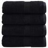vidaXL Premium Guest Towels SOLUND 4 pcs Black 30x50 cm 600 gsm