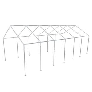 vidaXL Gazebo Frame | Silver | Steel | Large | Sturdy | Gazebo Frame
