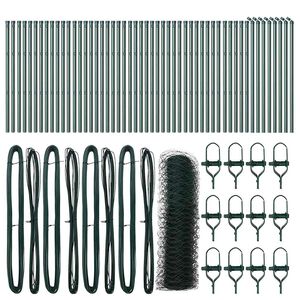 vidaXL Fence Post Green 100 x 0.5 m (50 mm mesh) Steel and PVC