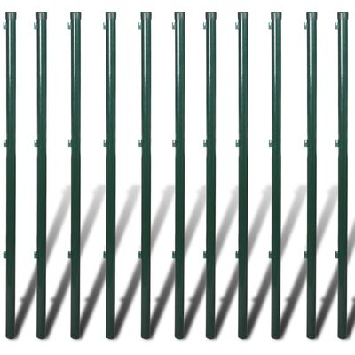 vidaXL Chain Link Fence with Posts Spike Steel 1,5x25 m