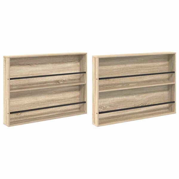 vidaXL Magazine Rack 2 pcs Sonoma Oak 100 x 12 x 70 cm Engineered Wood