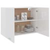 vidaXL Hanging Cabinet Lyon High Gloss White 80x31x60 cm Engineered Wood