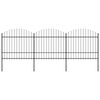 vidaXL Garden Fence with Spear Top Steel 504x175 cm Black