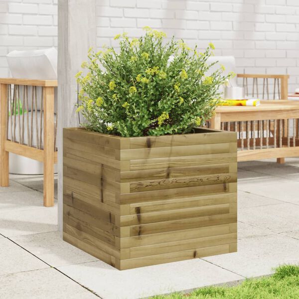 vidaXL Garden Planter 50x50x45.5 cm Impregnated Wood Pine