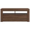 vidaXL TV Cabinet with LED Lights Brown Oak 90x35x40 cm