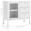 vidaXL Sideboard White 75x35x70 cm Steel and Tempered Glass