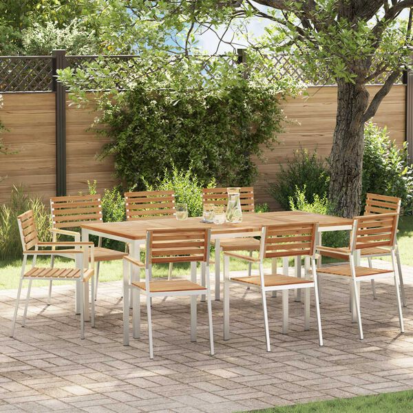 vidaXL Garden Chair 8 pcs Oil Natural Solid Teak Wood