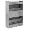 vidaXL Shoe Cabinet Concrete Grey 60x21x87.5 cm Engineered Wood