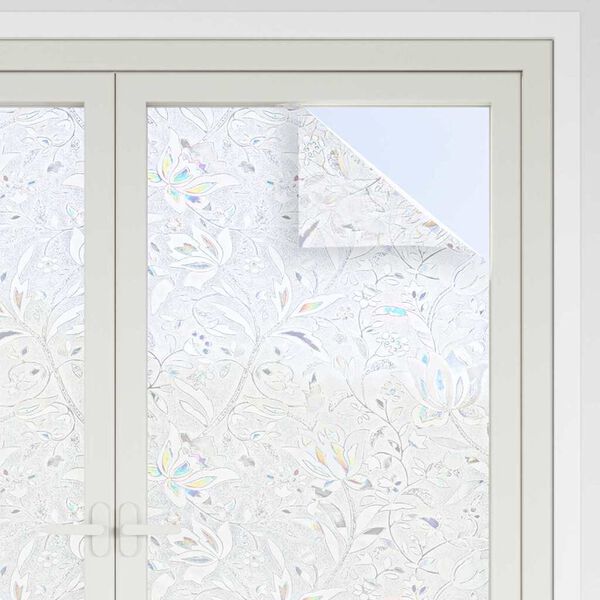 vidaXL Static Window Film Flowers Pattern 45 x 500 cm PVC