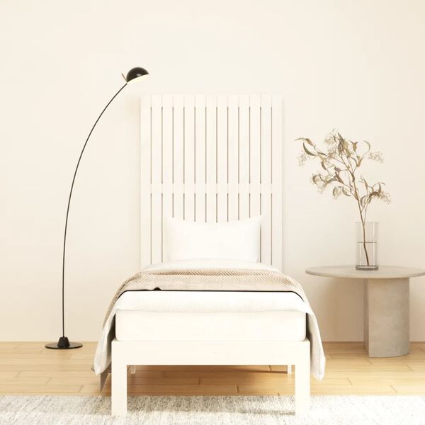 vidaXL Wall Headboard White 82.5x3x110 cm Solid Wood Pine