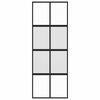 vidaXL Sliding Door Black 76x205 cm Tempered Glass and Aluminium