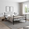 vidaXL Bed Frame without Mattress with Slatted Base Black Metal 160x200 cm