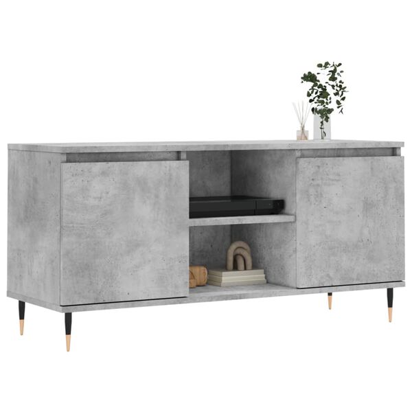 vidaXL TV Cabinet Concrete Grey 104x35x50 cm Engineered Wood
