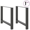 vidaXL Dining Table Legs Anthracite 2 pcs 100x(72-73) cm Steel