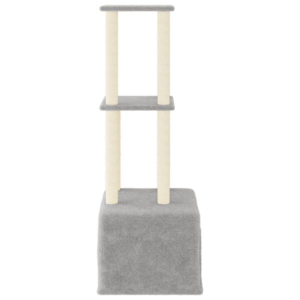 vidaXL Cat Tree with Sisal Scratching Posts Light Grey 133.5 cm