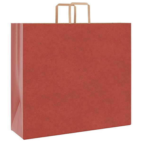 vidaXL Paper Bags 250 pcs with Handles Red 54x15x49 cm