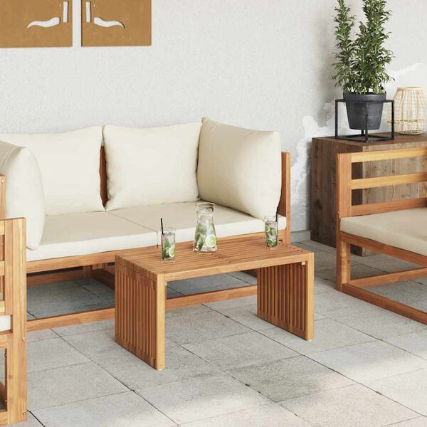 vidaXL Garden Side Table Brown 70 x 37.5 x 35.5 cm Solid teak wood