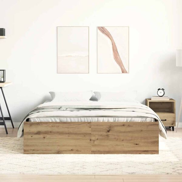 vidaXL Bed Frame without Mattress Artisan Oak 160x200cm Engineered Wood