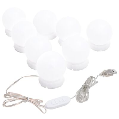 vidaXL Mirror Light with 8 LED Light Bulbs Warm White and Cold White