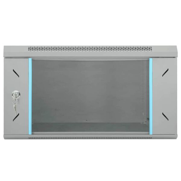 vidaXL Network Cabinet with Storage Grey 53 x 60 x 30 cm Steel