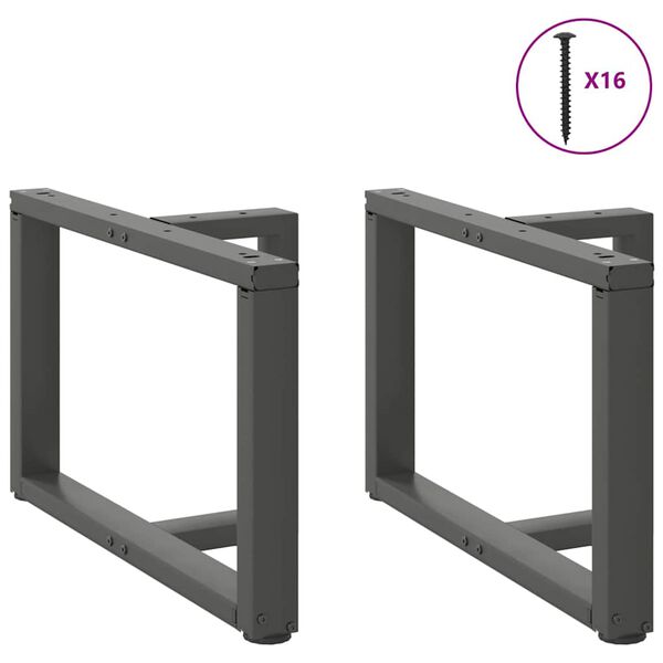 vidaXL Coffee Table Legs T-Shaped&nbsp;2 pcs Anthracite 70x25x(42-43) cm Steel