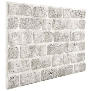 vidaXL Wall Panels 10 pcs 100 x 50 cm Light Grey EPS Foam
