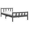 vidaXL Bed Frame without Mattress Grey Solid Wood 100x200 cm