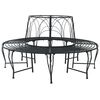 vidaXL Tree Bench 8-Seater &Oslash; 160 x 89 cm Steel Black Round