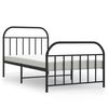 vidaXL Metal Bed Frame without Mattress with Footboard Black 107x203cm