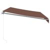 vidaXL Manual Retractable Awning Brown 350x250 cm