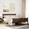 vidaXL Bed Frame without Mattress Brown Oak 150x200 cm King Size Engineered Wood