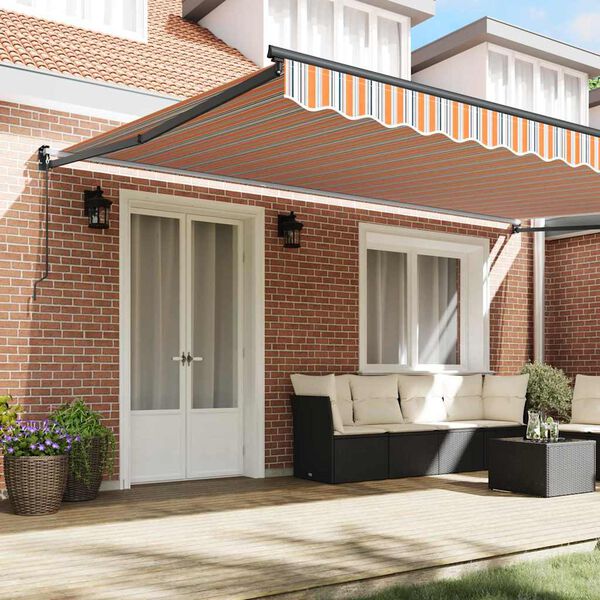 vidaXL Retractable Awning Multicolour 500 x 300 cm Fabric and Metal
