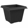 vidaXL Square Flower Pot 24 pcs Black 28.5 x 28.5 x 22 cm Plastic