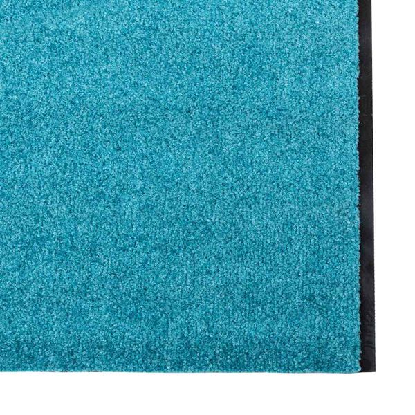 vidaXL Doormat Other Cyan and Black 120 x 400 cm Polyamide and PVC