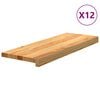 vidaXL Stair Treads 12 pcs Light Brown 70x25x2 cm Solid Wood Oak