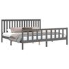 vidaXL Bed Frame without Mattress Grey 200x200 cm Solid Wood Pine