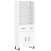 vidaXL Highboard White 69.5x34x180 cm Engineered Wood