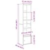 vidaXL Bookcase Concrete Grey 31x24x127 cm Engineered Wood