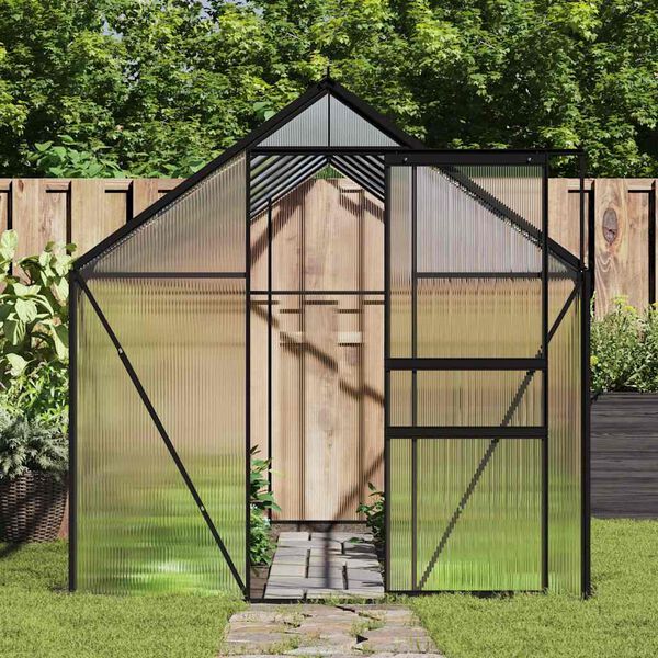 vidaXL Greenhouse with Base Frame Anthracite Aluminium 9.31 m²