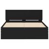 vidaXL Bed Frame with Headboard and LED Black 140x190 cm